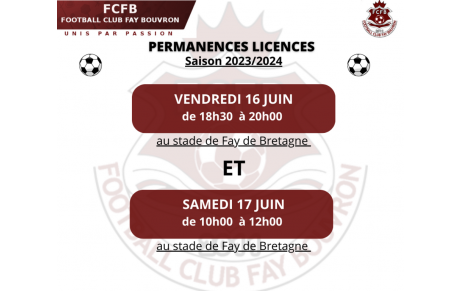 PERMANCENCES LICENCES